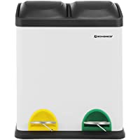 Los mejores  - SONGMICS Cubo de Reciclaje- Residuos de 30 Litros- 2 Cubos de Basura de 15 Litros- con Cubos Internos- Pedales…